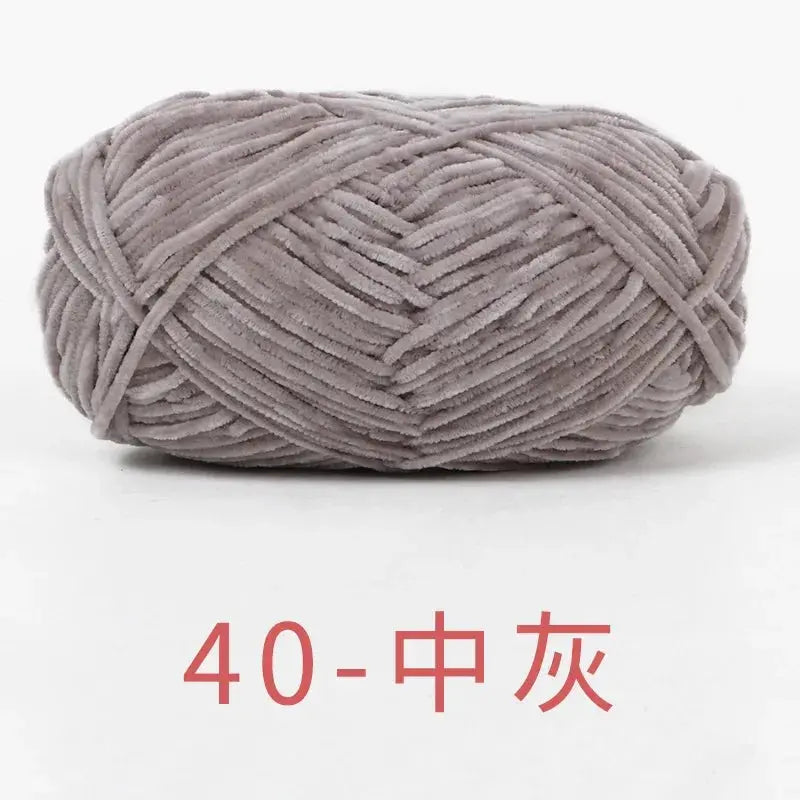 Fil de Velours Chenille 40g - Laine Épaisse pour Tricot et Crochet DIY, 148m