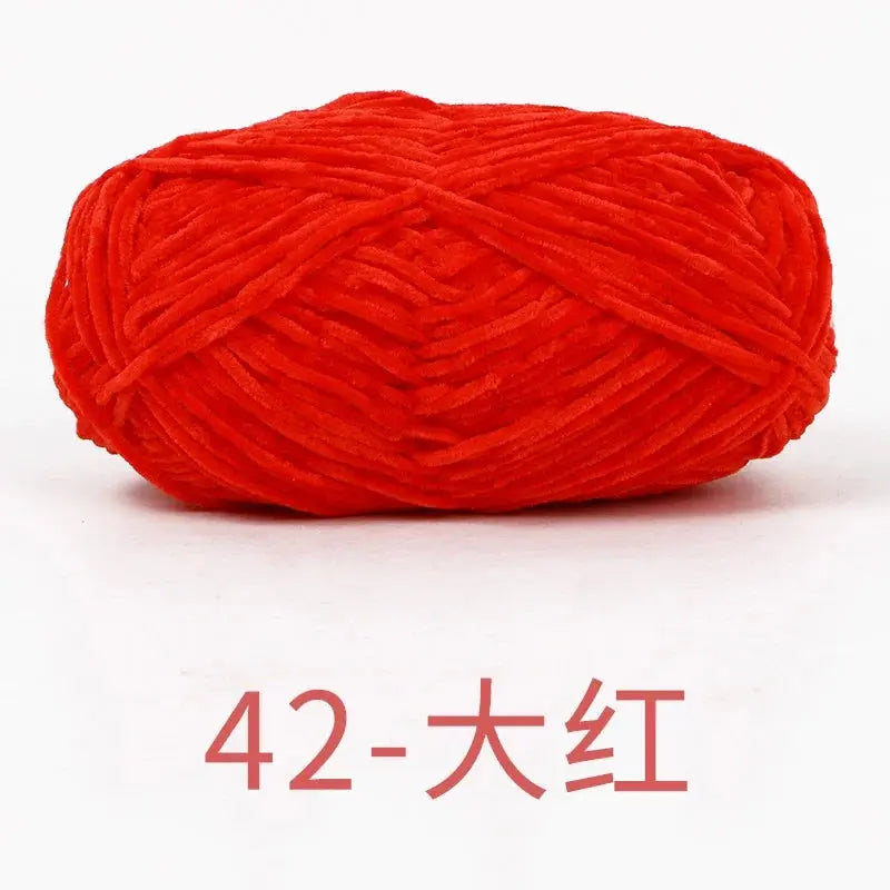 Fil de Velours Chenille 40g - Laine Épaisse pour Tricot et Crochet DIY, 148m