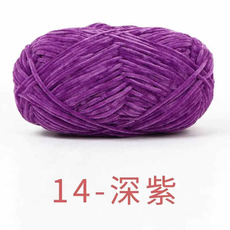 Fil de Velours Chenille 40g - Laine Épaisse pour Tricot et Crochet DIY, 148m