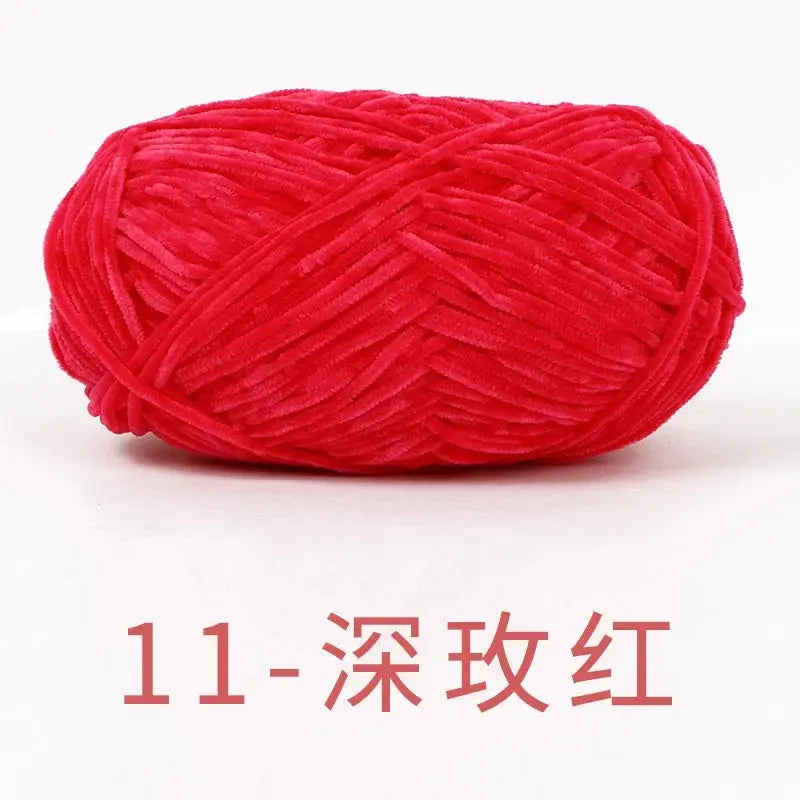 Fil de Velours Chenille 40g - Laine Épaisse pour Tricot et Crochet DIY, 148m