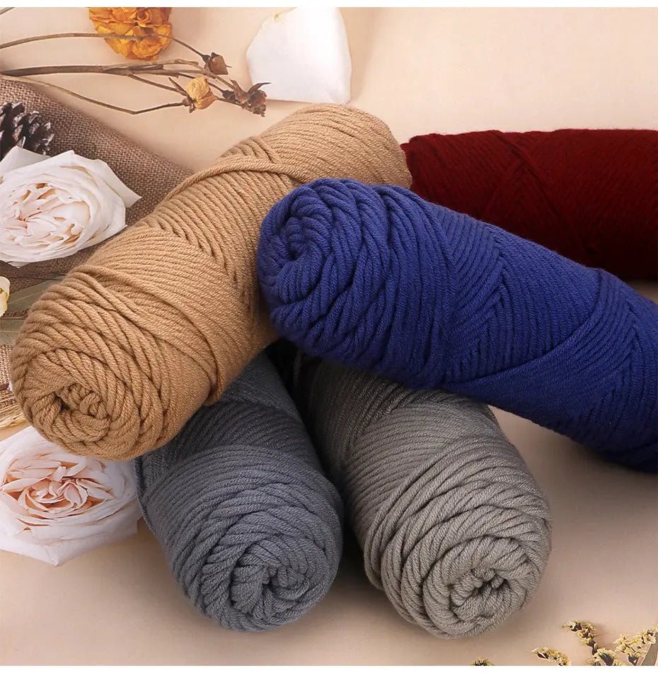 5 Pcs Cotton Select Yarn 17.63oz/500g, Light Worsted Thick Yarn For Knitting Baby Wool Crochet Scarfcoat Sweater Weave Thread Coudre&créer