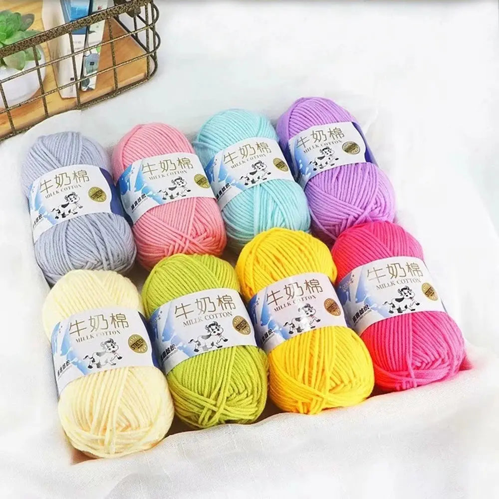 50g 5ply Milk Cotton Knitting Wool Yarn Needlework Dyed Lanas For Crochet Craft Sweater Hat Dolls Sewing Knitting Tools Coudre&créer