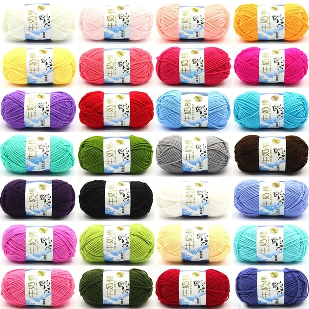 50g 5ply Milk Cotton Knitting Wool Yarn Needlework Dyed Lanas For Crochet Craft Sweater Hat Dolls Sewing Knitting Tools Coudre&créer