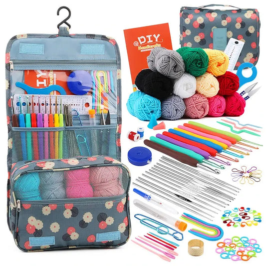 KRABALL Knitting Crochet Hook Set Home Use Sewing Tool DIY Craft Crochet Knit Markers Needles Tools Weaving Accessories With Bag Coudre&créer