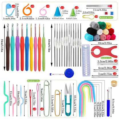 KRABALL Knitting Crochet Hook Set Home Use Sewing Tool DIY Craft Crochet Knit Markers Needles Tools Weaving Accessories With Bag Coudre&créer