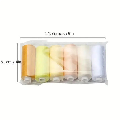 Lot de 6 Rouleaux de Fil à Coudre en Polyester - 36 Couleurs Coudre&créer