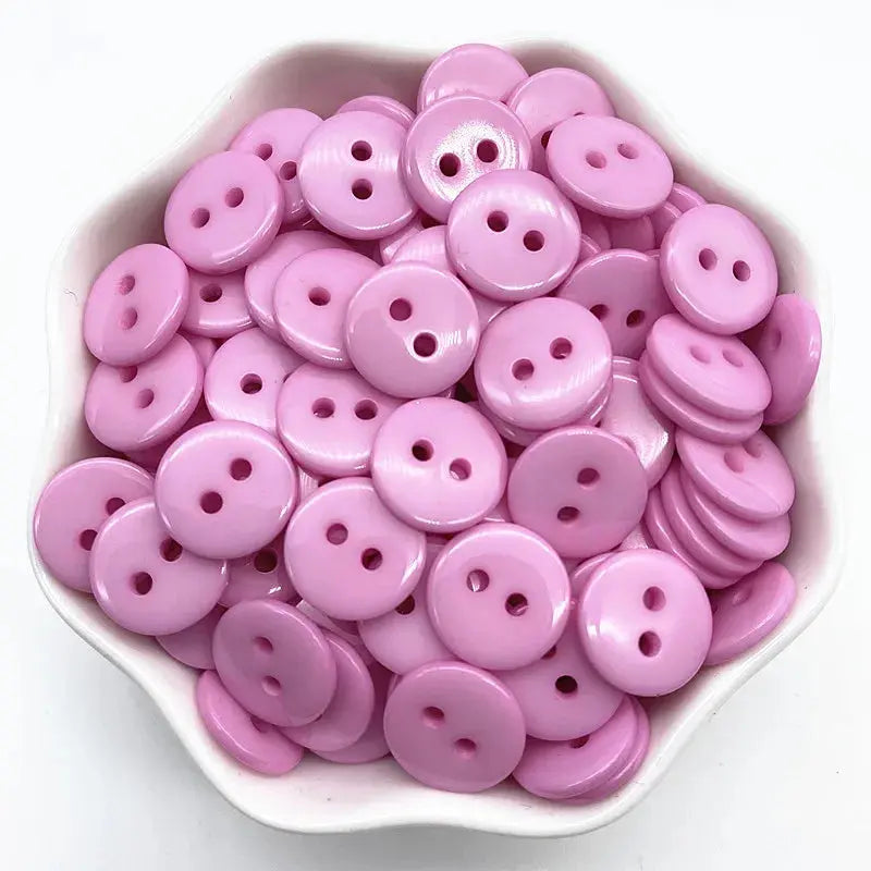 New 50pcs 11.5mm Colours Double Eye Bread Button Round Resin Sewing Buttons Diy Scrapbooking Multicolour Coudre&créer