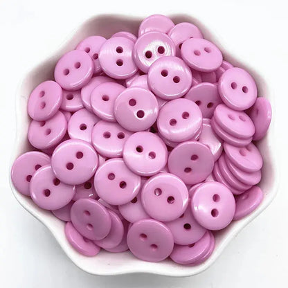 New 50pcs 11.5mm Colours Double Eye Bread Button Round Resin Sewing Buttons Diy Scrapbooking Multicolour Coudre&créer