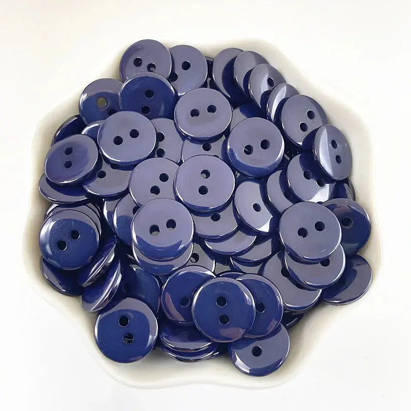 New 50pcs 11.5mm Colours Double Eye Bread Button Round Resin Sewing Buttons Diy Scrapbooking Multicolour Coudre&créer