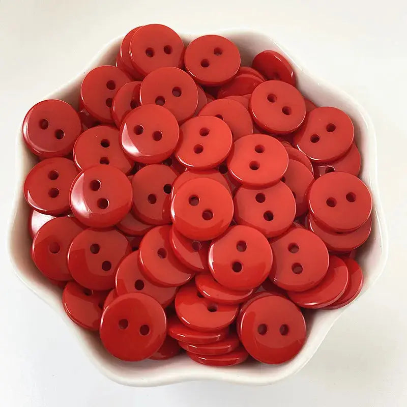 New 50pcs 11.5mm Colours Double Eye Bread Button Round Resin Sewing Buttons Diy Scrapbooking Multicolour Coudre&créer