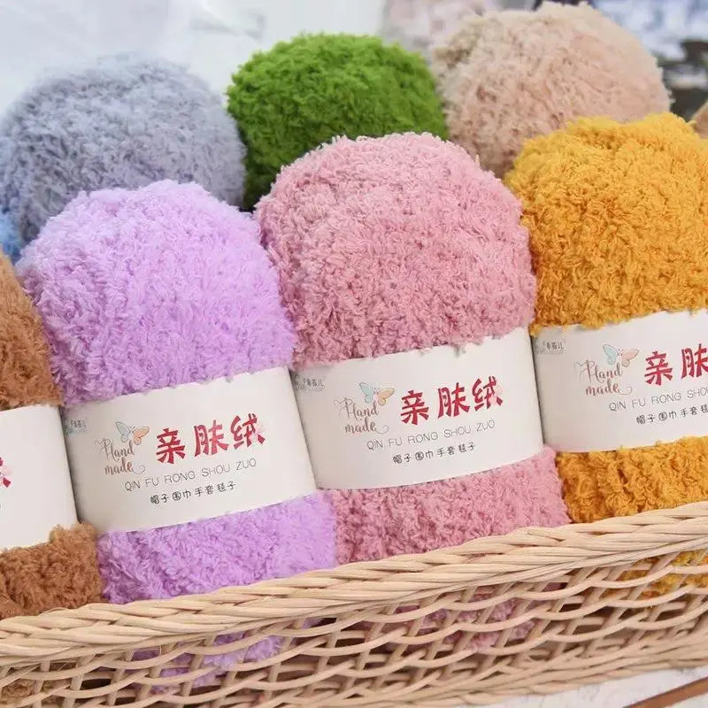 50g/Set Chenille Yarn Soft Thin Coral Velvet Towel Threads For Knitting Crochet Yarn Hand Knitting Crochet DIY Sweaters Dolls Coudre&créer