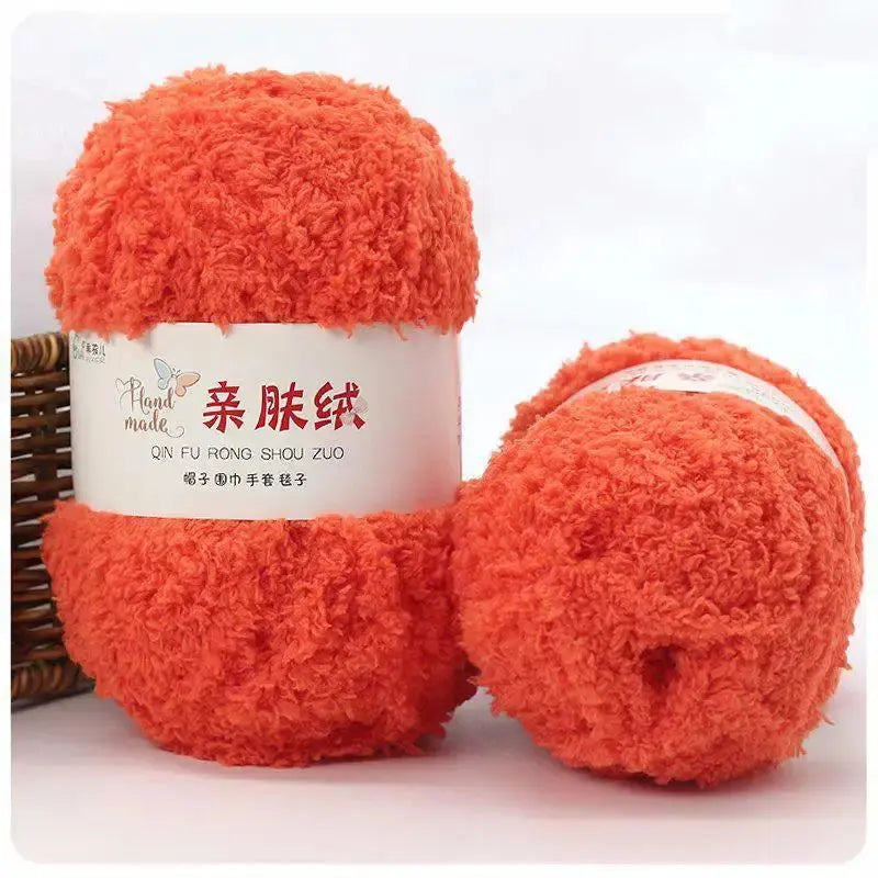 Fil Chenille Velours, 50g, Polyester, Doux et Léger pour Tricot & Crochet