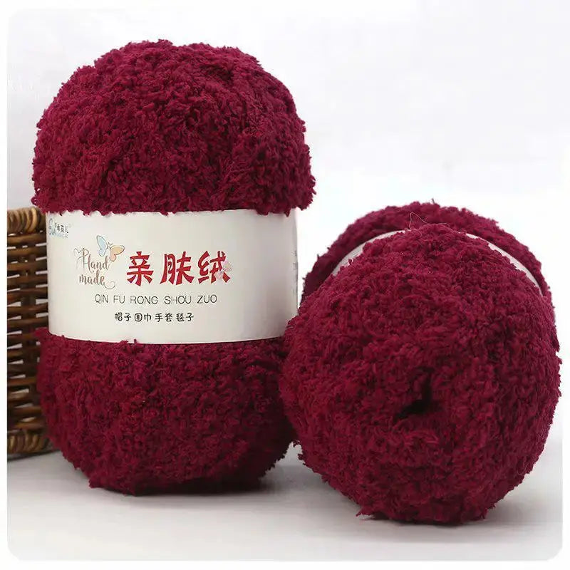 Fil Chenille Velours, 50g, Polyester, Doux et Léger pour Tricot & Crochet