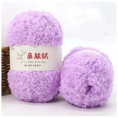 Fil Chenille Velours, 50g, Polyester, Doux et Léger pour Tricot & Crochet