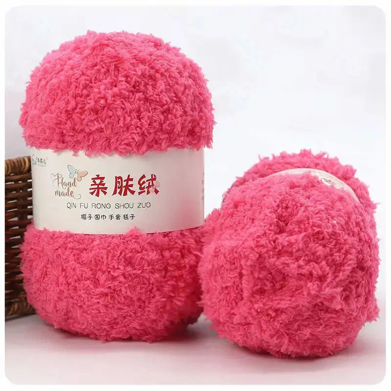 Fil Chenille Velours, 50g, Polyester, Doux et Léger pour Tricot & Crochet